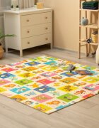 Toyz by Caretero Covoras pliabil multifunctional Toyz pentru copii cu 2 fetedin spuma XPE fara substante nocive antiderapant izolator termic 200x180x1 cm geanta transport inclusa Animals