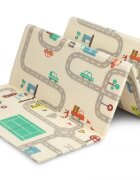 Toyz by Caretero Covoras pliabil multifunctional Toyz pentru copii cu 2 fetedin spuma XPE fara substante nocive antiderapant izolator termic 200x180x1 cm geanta transport inclusa Cars