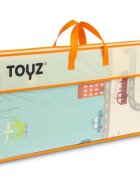 Toyz by Caretero Covoras pliabil multifunctional Toyz pentru copii cu 2 fetedin spuma XPE fara substante nocive antiderapant izolator termic 200x180x1 cm geanta transport inclusa Cars