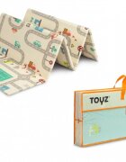 Toyz by Caretero Covoras pliabil multifunctional Toyz pentru copii cu 2 fetedin spuma XPE fara substante nocive antiderapant izolator termic 200x180x1 cm geanta transport inclusa Cars