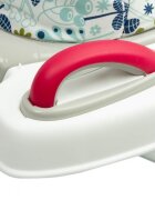 Toyz by Caretero Premergator 2in1 pentru copii Toyz Surf Blossom Roti pivotante Model pliabil Scaun reglabil pe inaltime Spatar inalt Husa detasabila Opritoare din cauciucPanou cu jucarii interactive detasabilde la 6 luni pana la 12kg