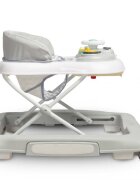 Toyz by Caretero Premergator pentru copii pliabil 2in1 Toyzcu functie balansoar panou educational inaltime reglabila si opritori de siguranta Timon Grey