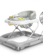 Toyz by Caretero Premergator pentru copii pliabil 2in1 Toyzcu functie balansoar panou educational inaltime reglabila si opritori de siguranta Timon Grey