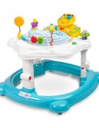 Toyz by Caretero Premergator transformabil in jumper sau centru de activitati pentru bebelusi Toyz Hip Hop cu scaun rotativ 360 si panou interactiv Albastru deschis