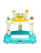 Toyz by Caretero Premergator transformabil in jumper sau centru de activitati pentru bebelusi Toyz Hip Hop cu scaun rotativ 360 si panou interactiv Albastru deschis