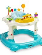 Toyz by Caretero Premergator transformabil in jumper sau centru de activitati pentru bebelusi Toyz Hip Hop cu scaun rotativ 360 si panou interactiv Albastru deschis