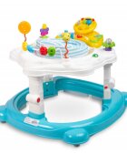 Toyz by Caretero Premergator transformabil in jumper sau centru de activitati pentru bebelusi Toyz Hip Hop cu scaun rotativ 360 si panou interactiv Albastru deschis
