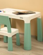 Toyz by Caretero Set masuta cu inaltime reglabila sertare depozitare si 2 scaunele cu spatar pentru copii Toyz Monti Mint