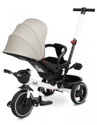 Toyz by Caretero Tricicleta pentru copii Toyz Dash Grey cu maner parental scaun reversibil si spatar reglabil cu pozitie de somn suport picioare frana si copertinapana la 25 kg