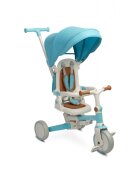 Toyz by Caretero Tricicleta pentru copii Toyz Faro Blue multifunctionala ultrapliabilaspatar reglabilscaun moale rotativ maner parinte detasabil si reglabil in 4 pozitiicenturi de sigurantaroti EVApedale detasabilegentuta inclusa