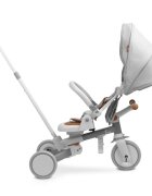 Toyz by Caretero Tricicleta pentru copii Toyz Faro Grey multifunctionalaultrapliabilaspatar reglabilscaun moale rotativ maner parinte detasabil si reglabil in 4 pozitiicenturi de sigurantaroti EVApedale detasabilegentuta inclusa