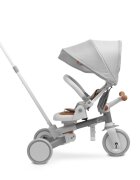 Toyz by Caretero Tricicleta pentru copii Toyz Faro Grey multifunctionalaultrapliabilaspatar reglabilscaun moale rotativ maner parinte detasabil si reglabil in 4 pozitiicenturi de sigurantaroti EVApedale detasabilegentuta inclusa