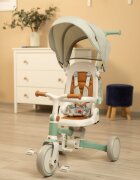 Toyz by Caretero Tricicleta pentru copii Toyz Faro Verde multifunctionalaultrapliabilaspatar reglabilscaun moale rotativmaner parinte detasabil si reglabil in 4 pozitiicenturi de sigurantaroti EVApedale detasabilegentuta inclusa