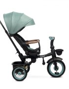 Toyz by Caretero Tricicleta pentru copii Toyz Saber Blue pliabila multifunctionala cu spatar reglabil si pozitie de somn copertina si maner parinte cu inaltime reglabila pana la 25 kg