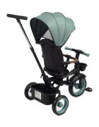 Toyz by Caretero Tricicleta pentru copii Toyz Saber Blue pliabila multifunctionala cu spatar reglabil si pozitie de somn copertina si maner parinte cu inaltime reglabila pana la 25 kg