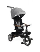 Toyz by Caretero Tricicleta pentru copii Toyz Saber Grey pliabila multifunctionala cu spatar reglabil si pozitie de somn copertina si maner parinte cu inaltime reglabila pana la 25 kg