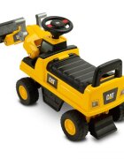 TOYZ Excavator fara pedale pentru copii CAT cu licentacupa mobila si claxon 12-36 luni sistem de siguranta anti-rasturnarespatiu de depozitare sub sezut