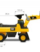 TOYZ Excavator fara pedale pentru copii CAT cu licentacupa mobila si claxon 12-36 luni sistem de siguranta anti-rasturnarespatiu de depozitare sub sezut