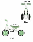 Trike Fix Bicicleta de echilibru fara pedale Tini V2 GreenWhite design cu patru roti roti EVA cadrul din otel carbon sarcina maxima 30 kg