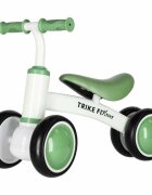 Trike Fix Bicicleta de echilibru fara pedale Tini V2 GreenWhite design cu patru roti roti EVA cadrul din otel carbon sarcina maxima 30 kg