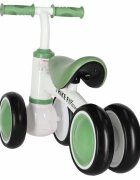 Trike Fix Bicicleta de echilibru fara pedale Tini V2 GreenWhite design cu patru roti roti EVA cadrul din otel carbon sarcina maxima 30 kg