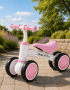 Trike Fix Bicicleta de echilibru fara pedale Tini V2 PinkWhite design cu patru roti roti EVA cadrul din otel carbon sarcina maxima 30 kg