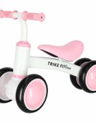 Trike Fix Bicicleta de echilibru fara pedale Tini V2 PinkWhite design cu patru roti roti EVA cadrul din otel carbon sarcina maxima 30 kg