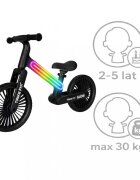 Trike Fix Bicicleta fara pedale pentru copii Glow Black cadru cu 20 moduri LED RGB ultra-usoara 3.6kg roti 12 EVA