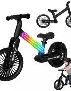 Trike Fix Bicicleta fara pedale pentru copii Glow Black cadru cu 20 moduri LED RGB ultra-usoara 3.6kg roti 12 EVA