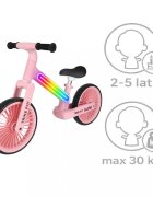 Trike Fix Bicicleta fara pedale pentru copii Glow Pink cadru cu 20 moduri LED RGB ultra-usoara 3.6kg roti 12 EVA