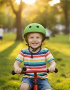 Trike Fix Casca de bicicleta pentru copii marime M (55-58 cm) lumina LED integrata si 11 orificii de ventilaie Green