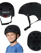 Trike Fix Casca de protectie pentru copii FIX S Black S (48-54 cm) reglabila cu lumina LED sistem de prindere 11 orificii de ventilatie