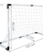 Trizand Poarta fotbal pentru copii pliabila usor de montat cu minge pompa si carlige de fixare incluse dimensiune 120 x 40 x 80 cm