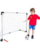 Trizand Poarta fotbal pentru copii pliabila usor de montat cu minge pompa si carlige de fixare incluse dimensiune 120 x 40 x 80 cm
