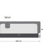 Tulano Bariera de protectie pentru copii Cover 30 Grey 200 cm cu inaltime reglabila 67-83 cmrabatabilahusa respirabilabuzunar accesorii integratcompatibila cu saltele cu grosime 10-28 cm