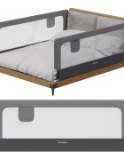 Tulano Bariera de protectie pentru copii Cover 30 Grey 200 cm cu inaltime reglabila 67-83 cmrabatabilahusa respirabilabuzunar accesorii integratcompatibila cu saltele cu grosime 10-28 cm