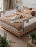 Tulano Bariera de protectie pentru copii Cover 30 WhiteGrey 200 cm cu inaltime reglabila 67-83 cmrabatabilahusa respirabilabuzunar accesorii integratcompatibila cu saltele cu grosime 10-28 cm