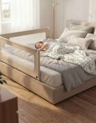 Tulano Bariera de protectie pentru copii Cover 48 Beige 180cm cu inaltime reglabila 18 nivelerabatabilahusa respirabilabuzunar accesorii integratcompatibila cu saltele cu grosime 10-28 cm