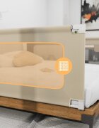 Tulano Bariera de protectie pentru copii Cover 48 Beige 180cm cu inaltime reglabila 18 nivelerabatabilahusa respirabilabuzunar accesorii integratcompatibila cu saltele cu grosime 10-28 cm