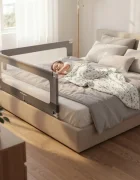 Tulano Bariera de protectie pentru copii Cover 48 Grey 180cm cu inaltime reglabila 18 nivelerabatabilahusa respirabilabuzunar accesorii integratcompatibila cu saltele cu grosime 10-28 cm