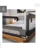 Tulano Bariera de protectie pentru copii Cover 48 Grey 180cm cu inaltime reglabila 18 nivelerabatabilahusa respirabilabuzunar accesorii integratcompatibila cu saltele cu grosime 10-28 cm