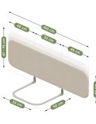 Tulano Bariera de protectie pentru copii Cover 55 Beige 150 cmpliabila ultracompactinaltime reglabila 47-72 cmhusa detasabilabuzunar accesoriicompatibila cu saltele cu grosime 5-25 cmgeanta transport inclusa
