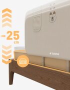 Tulano Bariera de protectie pentru copii Cover 55 Beige 150 cmpliabila ultracompactinaltime reglabila 47-72 cmhusa detasabilabuzunar accesoriicompatibila cu saltele cu grosime 5-25 cmgeanta transport inclusa
