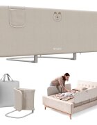 Tulano Bariera de protectie pentru copii Cover 55 Beige 150 cmpliabila ultracompactinaltime reglabila 47-72 cmhusa detasabilabuzunar accesoriicompatibila cu saltele cu grosime 5-25 cmgeanta transport inclusa