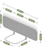 Tulano Bariera de protectie pentru copii Cover 55 Grey 150 cmpliabila ultracompactinaltime reglabila 47-72 cmhusa detasabilabuzunar accesoriicompatibila cu saltele cu grosime 5-25 cmgeanta transport inclusa