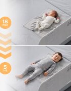 Tulano Bariera de protectie pentru copii Cover 55 Grey 150 cmpliabila ultracompactinaltime reglabila 47-72 cmhusa detasabilabuzunar accesoriicompatibila cu saltele cu grosime 5-25 cmgeanta transport inclusa