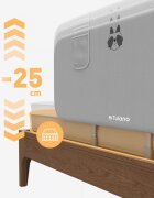Tulano Bariera de protectie pentru copii Cover 55 Grey 150 cmpliabila ultracompactinaltime reglabila 47-72 cmhusa detasabilabuzunar accesoriicompatibila cu saltele cu grosime 5-25 cmgeanta transport inclusa
