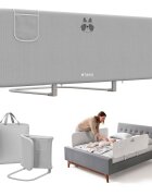 Tulano Bariera de protectie pentru copii Cover 55 Grey 150 cmpliabila ultracompactinaltime reglabila 47-72 cmhusa detasabilabuzunar accesoriicompatibila cu saltele cu grosime 5-25 cmgeanta transport inclusa