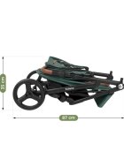 Tulano Carucior pentru copii Avignon Flower Collection 35 Green cu husa picioareprotectie ploaiepaturicaplasa insecte inclusepozitie somncapotina XXLsuspensii integratecadru usor 7.7 kgpana la 22 kg