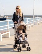 Tulano Carucior sport compact Davos 35 Beige roti din PU cu suspensiicapotina XXL cu fereastrainclude husa picioareplasa insectesuport pahar6luni-4 ani sau maxim 22kg